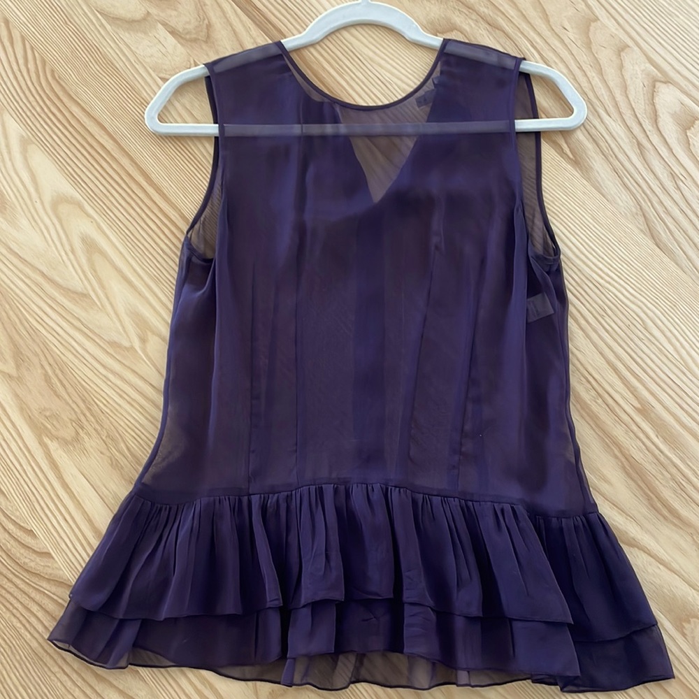 Morgane Le Fay Sheer Purple Short Sleeve Blouse